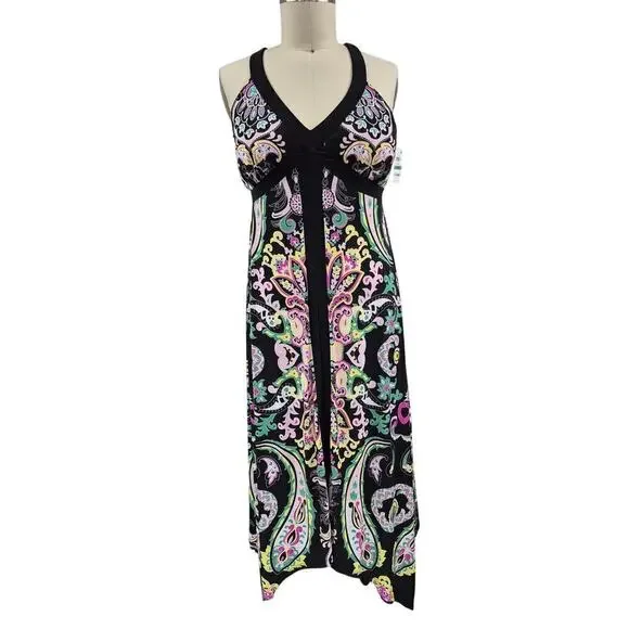 NWT INC International Concepts Polyester Maxi Dress Buddha Paisley Design Sz L - Picture 1 of 6